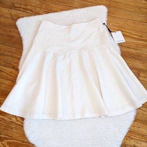 NWT White Calvin Klein Skater Skirt, Fully Lined